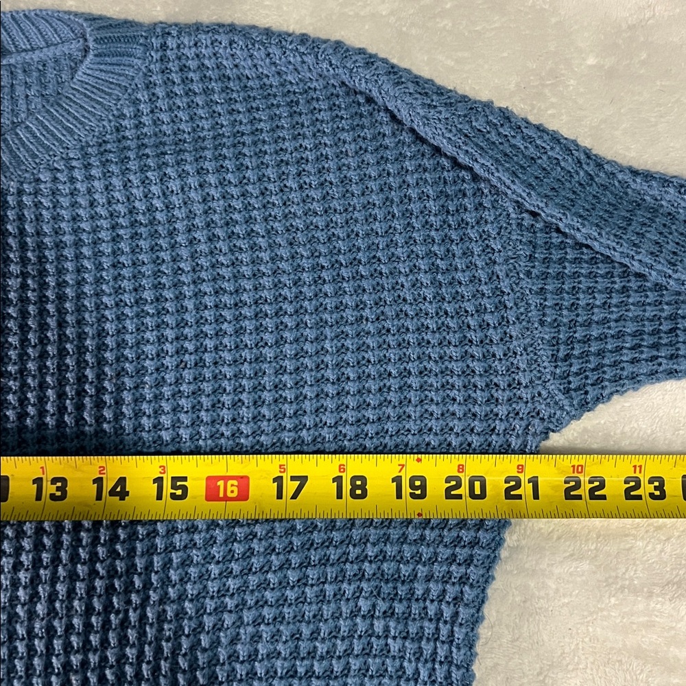Merokeety Blue Women's Cozy Crew Neck Sweater - Small - Picture 6 of 7